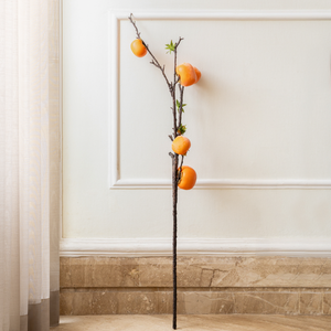 Rustic Faux Persimmon Artificial Fruit (Single Stem Only)