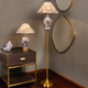 Timeless Blue Porcelain Table Lamp and Floor Lamp Combo