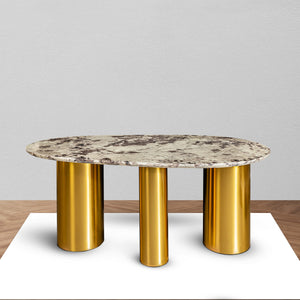 Modern Mesa Dining Table Gold - (Stainless Steel/Delhi Ncr only)