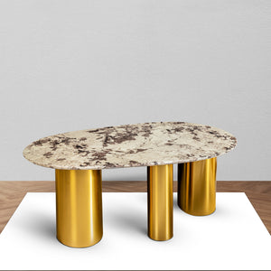 Modern Mesa Dining Table Gold - (Stainless Steel/Delhi Ncr only)