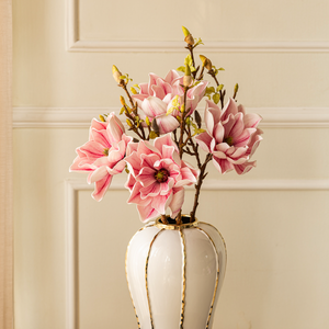 Timeless Beauty Lotus Magnolia Artificial Flower - Pink (Single Stem Only)