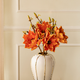 Timeless Beauty Lotus Magnolia Artificial Flower - Orange (Single Stem Only)