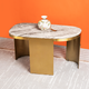 Luxe Lounge Side Table For Living Room (Stainless Steel) - Grey Marble