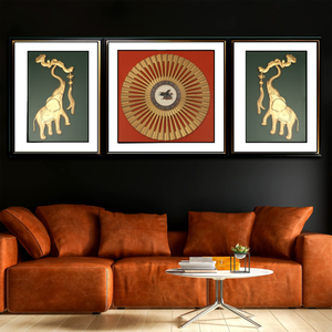 Elephant Sunburst  Shadow Box - Set of 3