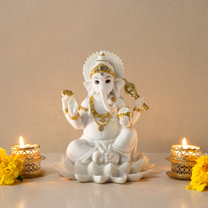 Lord Ganpati Bappa on Lotus Showpiece For Home