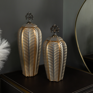 Opulent Oasis Decorative Vase and Showpiece - Set Of 2