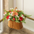 Blushing Artificial Rose Flower Basket