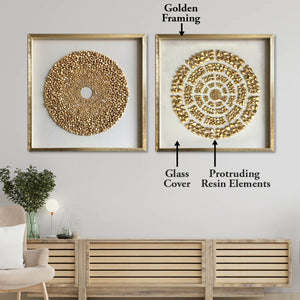 The Golden Overlay & Illustrious Allure Shadow Box for Wall Decoration Pair - Set of 2