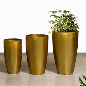 Golden Aura Planters - Set of 3