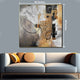 Brushstroke Beauty Handpainted Wall Painting (With outer Floater Frame)