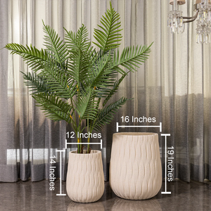 Sculpted Serenity Planter - Set Of 2