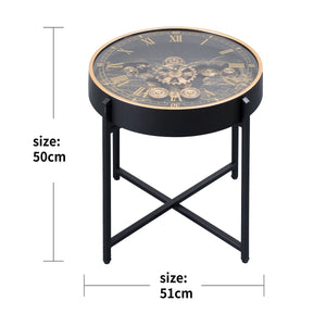 Dial Craft Luxe Tea Table Clock With Moving Gear Mechanism (Steel Body)