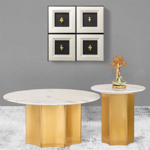 Majesty Modules Centre Table For Living Room - Set of 2 (Stainless Steel)