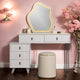 Prismatic Drift Dressing Table & Vanity Set With Mirror & Poof Chair