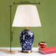 Bloomington Floral Pattern Ceramic & Stainless Steel Table Lamp (N)