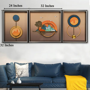 Harmony of Earth Shadow Box Wall Decoration Piece - Set of 3