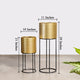 Golden Eclipse Metal Planters - Pair