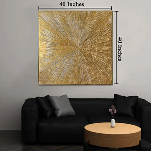 Radiant Aurum Resin Art Painting (With outer Floater Frame)