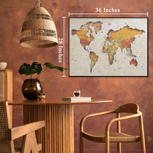 World Map Spectacular Shadow Box Wall Decoration Piece - White