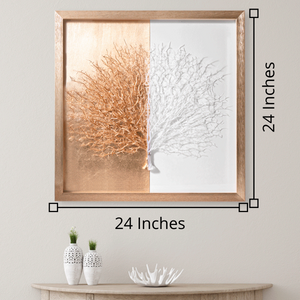 The White and Gold Tree of Life Shadow Box Wall Decoration Piece