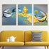 Waves of Fortune Framed Canvas Print - Set of 3