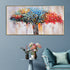 Colourful Graphic Tree Framed Crystal Glass Art Wall Painting