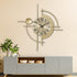 Intricate Geometry Gold Decorative Wall Clock and Metal Wall Art Panel