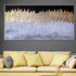 Niles Hues of blue and gold Hand painted Wall Painting (With Outer Floater Frame)