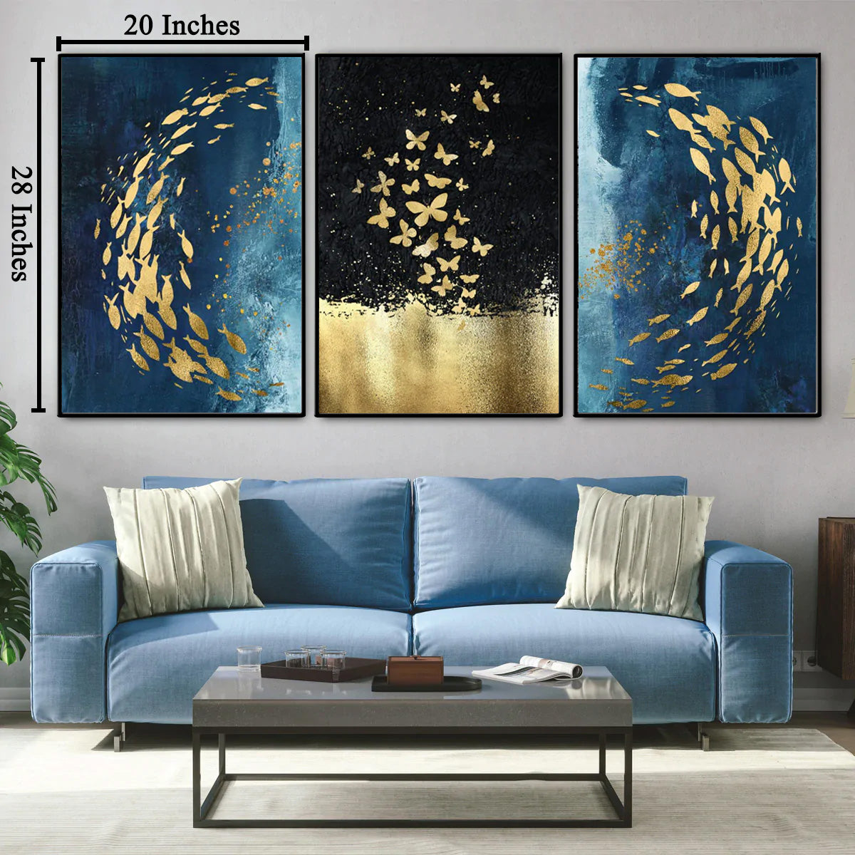 Buy Blue Framed Canvas Print | Dekor Company