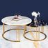 The Mystique Tube Set of 2 Nesting Coffee Table - Gold (Stainless Steel) (Black and White Stone Combo)