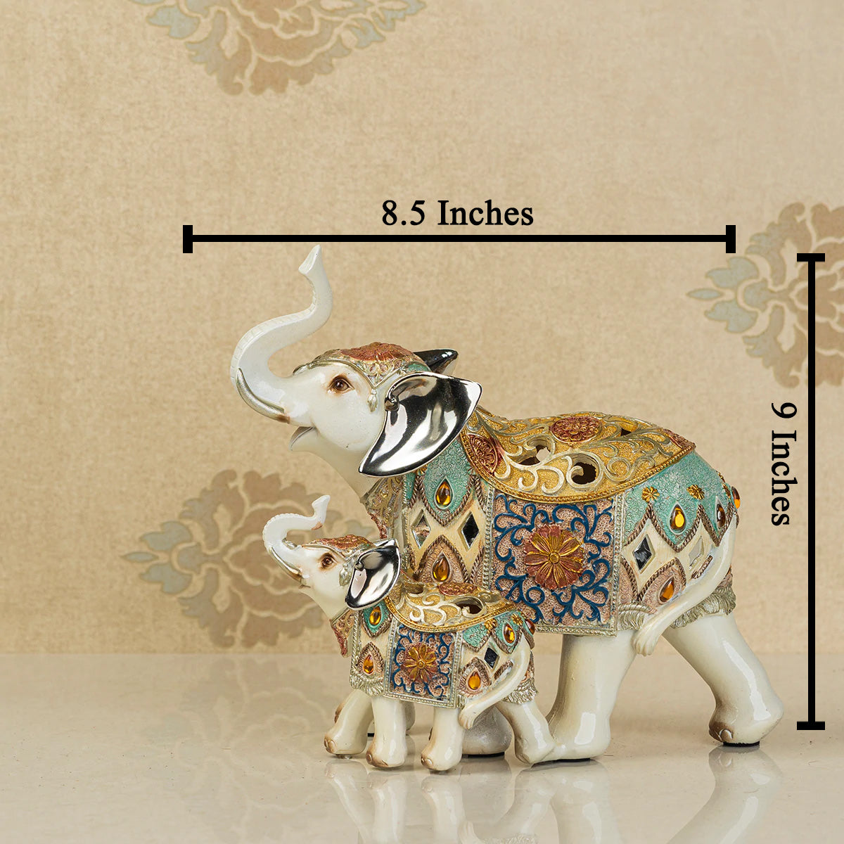 Buy Agra Royal Elephant Table Decoration Showpiece - Pair – Dekor