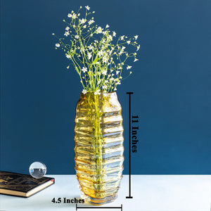 The Yellow Aua Drop Handblown Glass Vase - small