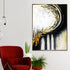 Bold and Gold 100% Hand Painted Wall Painting (With Outer Floater Frame)